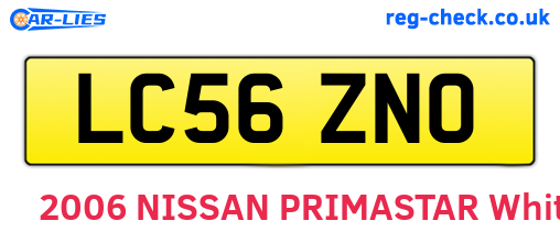 LC56ZNO are the vehicle registration plates.