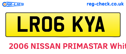 LR06KYA are the vehicle registration plates.