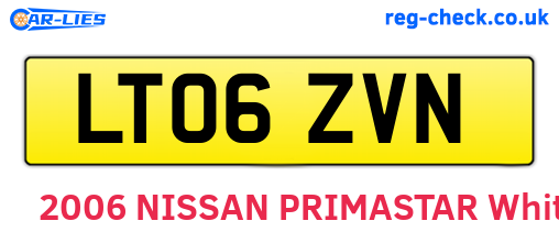 LT06ZVN are the vehicle registration plates.