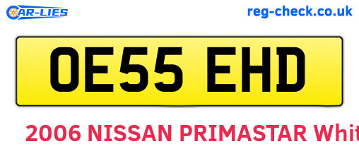 OE55EHD are the vehicle registration plates.