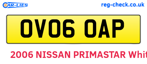 OV06OAP are the vehicle registration plates.