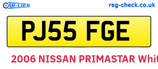 PJ55FGE are the vehicle registration plates.