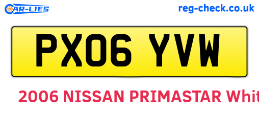 PX06YVW are the vehicle registration plates.