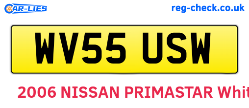WV55USW are the vehicle registration plates.