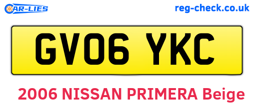 GV06YKC are the vehicle registration plates.