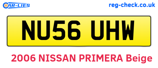 NU56UHW are the vehicle registration plates.