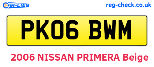 PK06BWM are the vehicle registration plates.