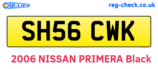 SH56CWK are the vehicle registration plates.