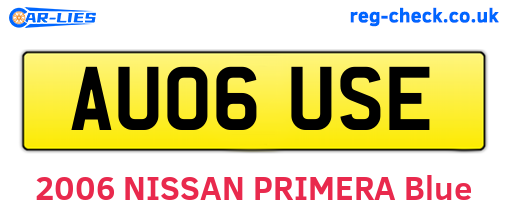 AU06USE are the vehicle registration plates.