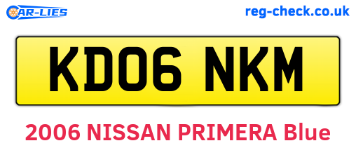 KD06NKM are the vehicle registration plates.