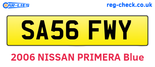SA56FWY are the vehicle registration plates.