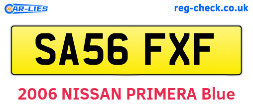 SA56FXF are the vehicle registration plates.