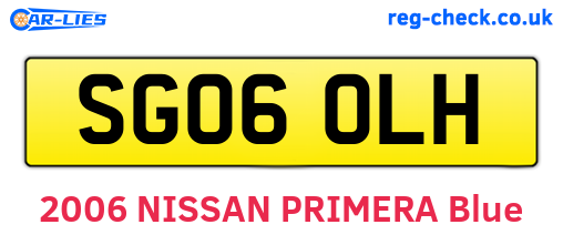 SG06OLH are the vehicle registration plates.
