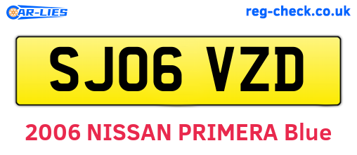 SJ06VZD are the vehicle registration plates.