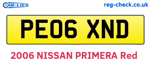 PE06XND are the vehicle registration plates.