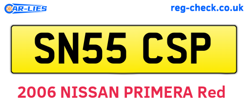 SN55CSP are the vehicle registration plates.