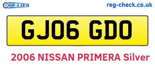 GJ06GDO are the vehicle registration plates.