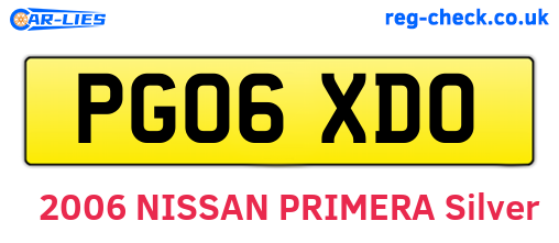 PG06XDO are the vehicle registration plates.