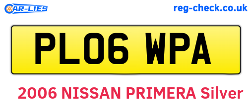PL06WPA are the vehicle registration plates.