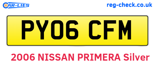PY06CFM are the vehicle registration plates.
