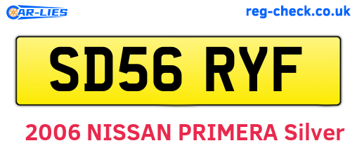 SD56RYF are the vehicle registration plates.