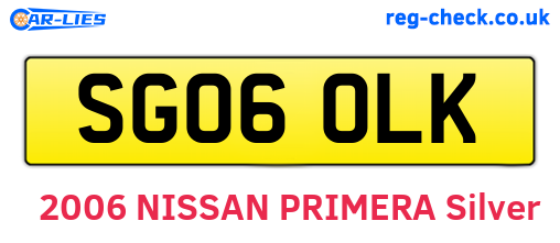 SG06OLK are the vehicle registration plates.