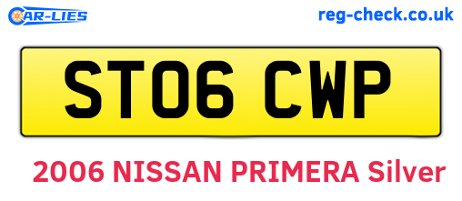 ST06CWP are the vehicle registration plates.