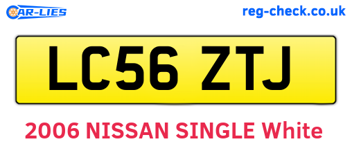 LC56ZTJ are the vehicle registration plates.