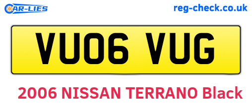 VU06VUG are the vehicle registration plates.