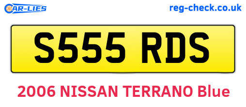S555RDS are the vehicle registration plates.