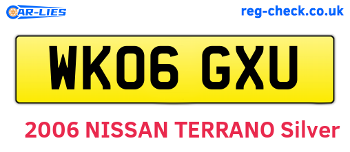 WK06GXU are the vehicle registration plates.