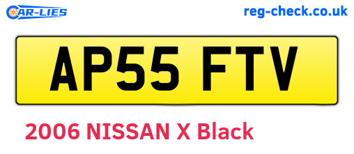 AP55FTV are the vehicle registration plates.