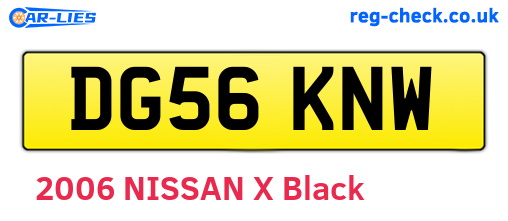 DG56KNW are the vehicle registration plates.