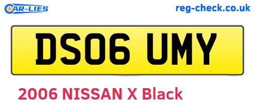 DS06UMY are the vehicle registration plates.