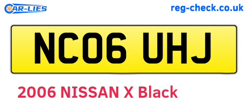 NC06UHJ are the vehicle registration plates.