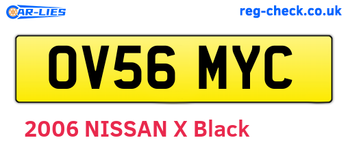 OV56MYC are the vehicle registration plates.