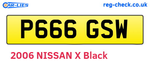 P666GSW are the vehicle registration plates.