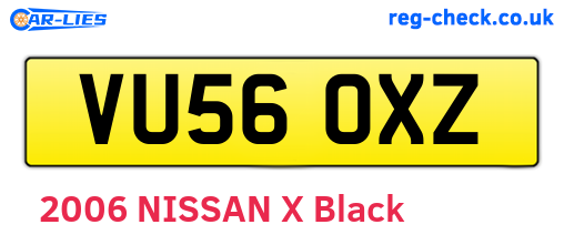 VU56OXZ are the vehicle registration plates.