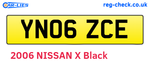 YN06ZCE are the vehicle registration plates.