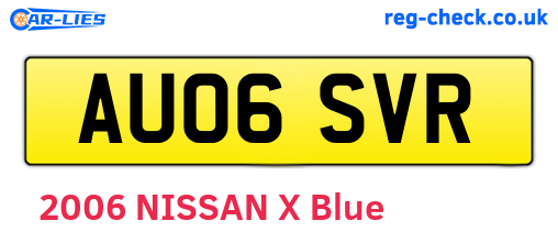 AU06SVR are the vehicle registration plates.