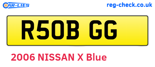 R50BGG are the vehicle registration plates.
