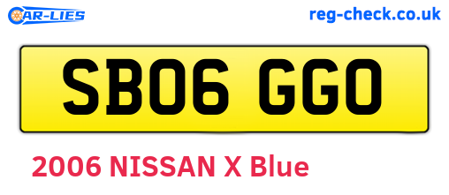 SB06GGO are the vehicle registration plates.