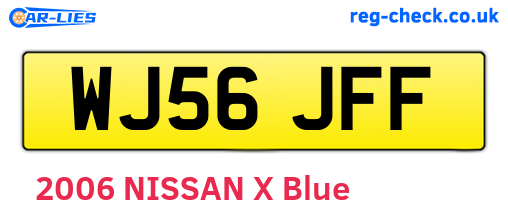WJ56JFF are the vehicle registration plates.