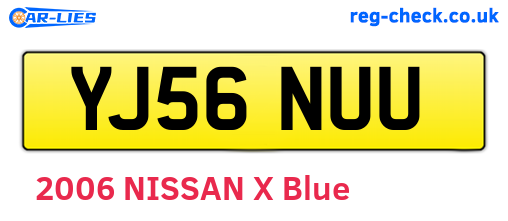 YJ56NUU are the vehicle registration plates.