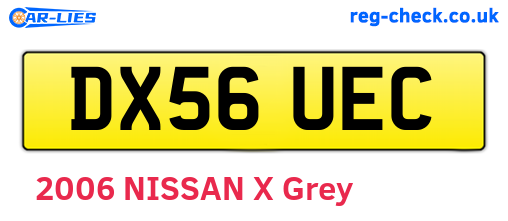 DX56UEC are the vehicle registration plates.
