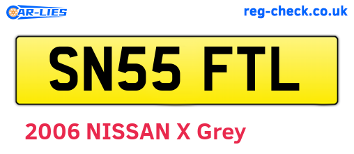 SN55FTL are the vehicle registration plates.