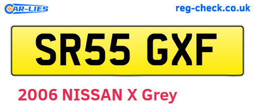 SR55GXF are the vehicle registration plates.