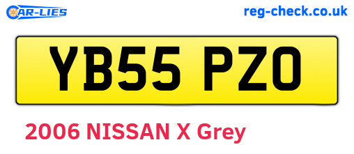 YB55PZO are the vehicle registration plates.