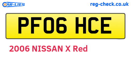PF06HCE are the vehicle registration plates.