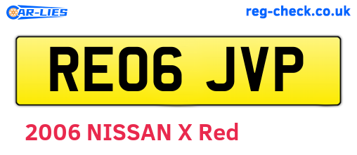 RE06JVP are the vehicle registration plates.